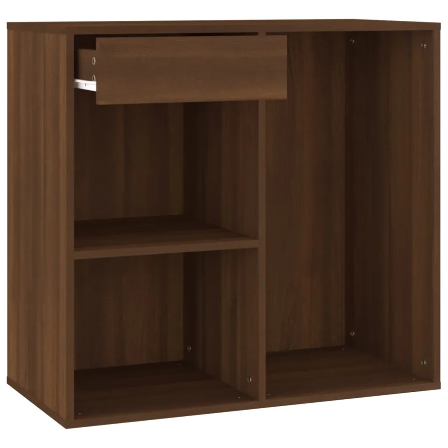 Coiffeuse à LED avec armoires Chêne marron Bois d'ingénierie - 9