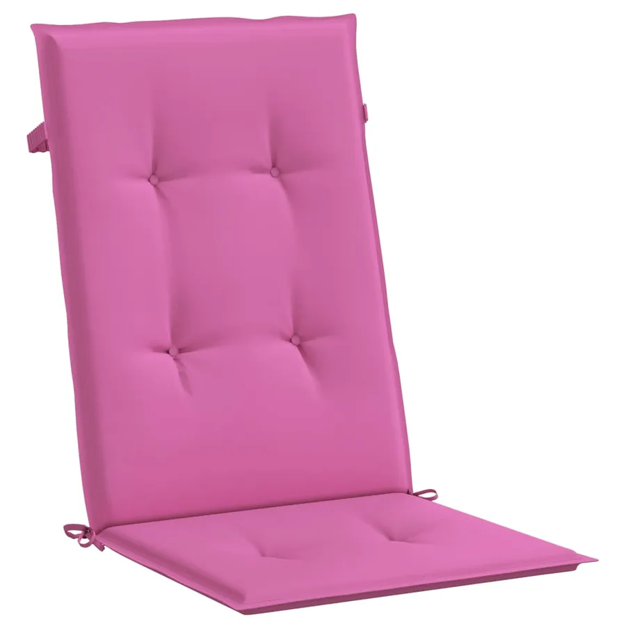 Coussins de chaise de jardin à dossier haut lot de 2 rose tissu - 5