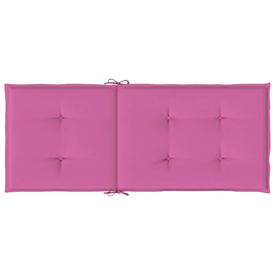 Coussins de chaise de jardin à dossier haut lot de 2 rose tissu - 7