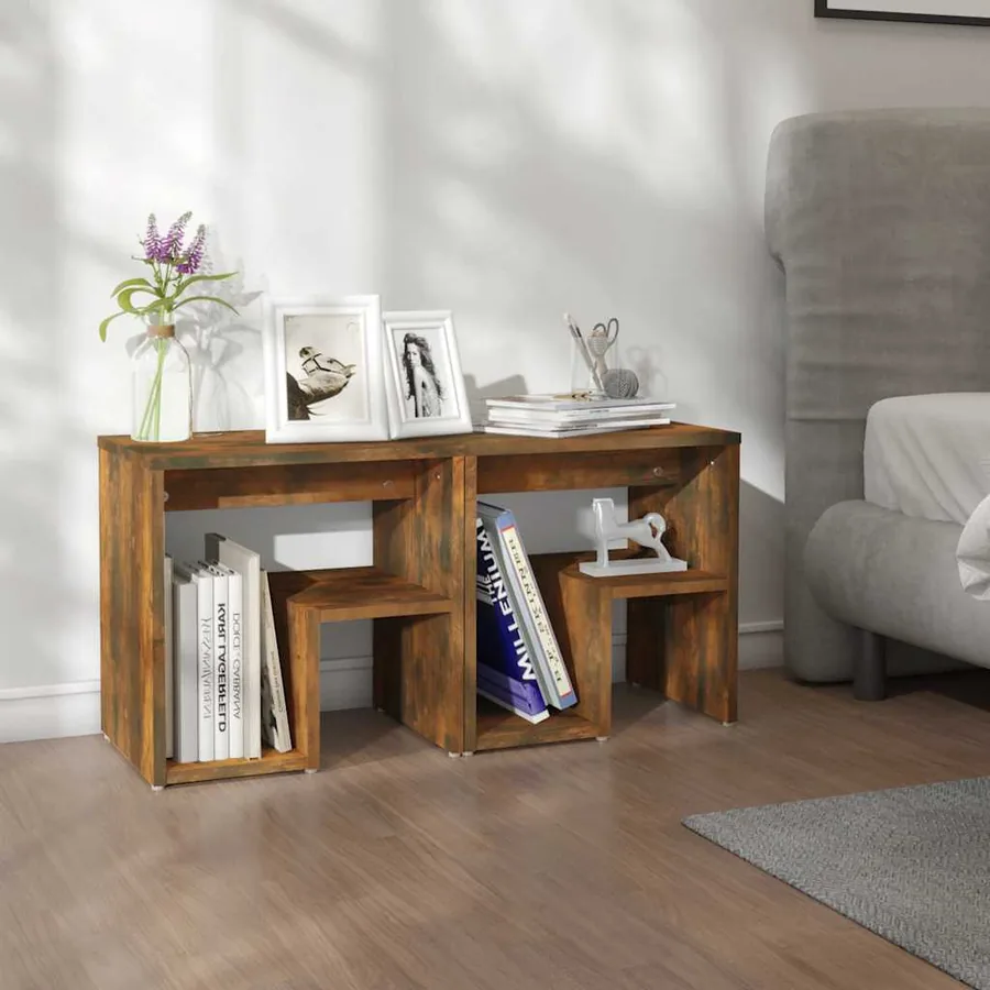 Tables de chevet 2 pcs Chêne fumé 40x30x40 cm Bois d'ingénierie