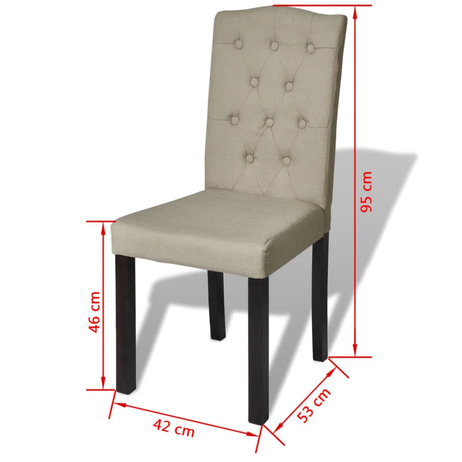 Chaises à manger lot de 6 poil de chameau tissu - 6