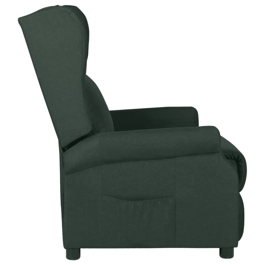 Fauteuil inclinable Vert foncé Tissu - 3