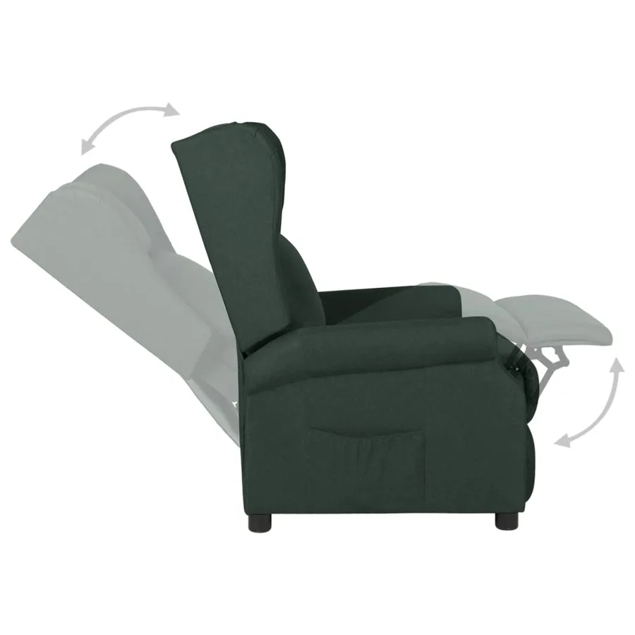 Fauteuil inclinable Vert foncé Tissu - 5
