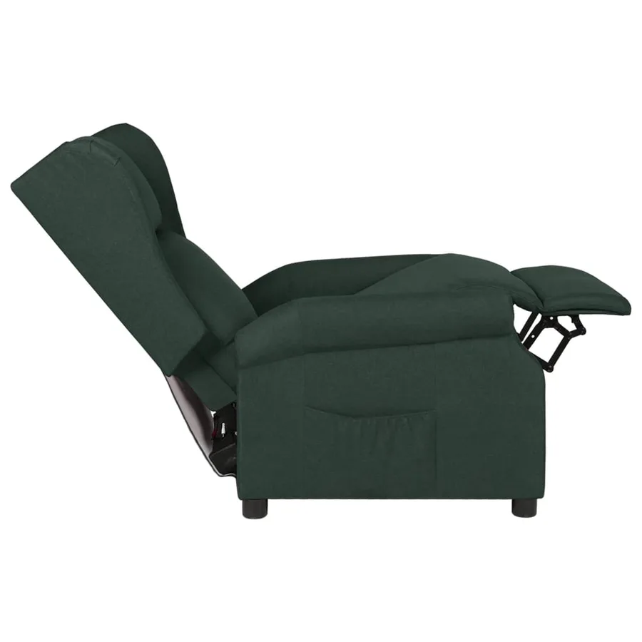 Fauteuil inclinable Vert foncé Tissu - 6