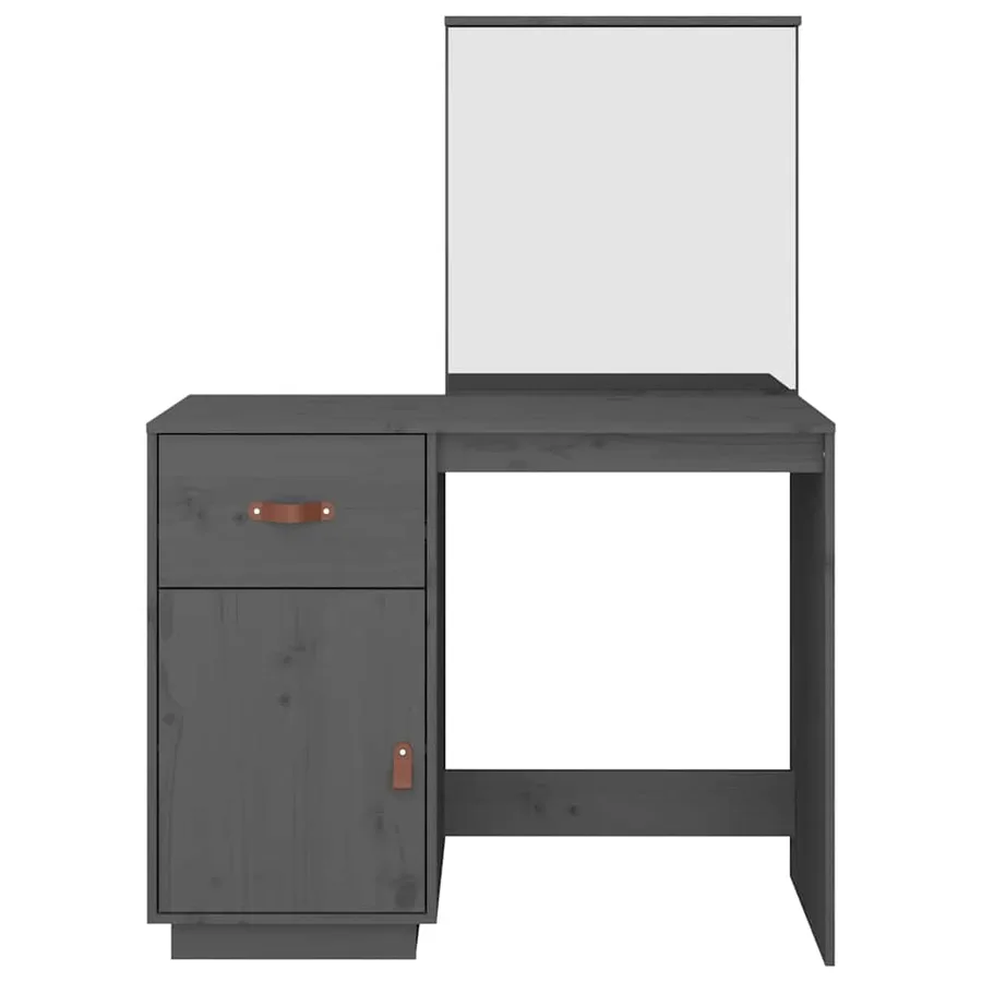 Coiffeuse Gris 95x50x134 cm Bois de pin massif - 6