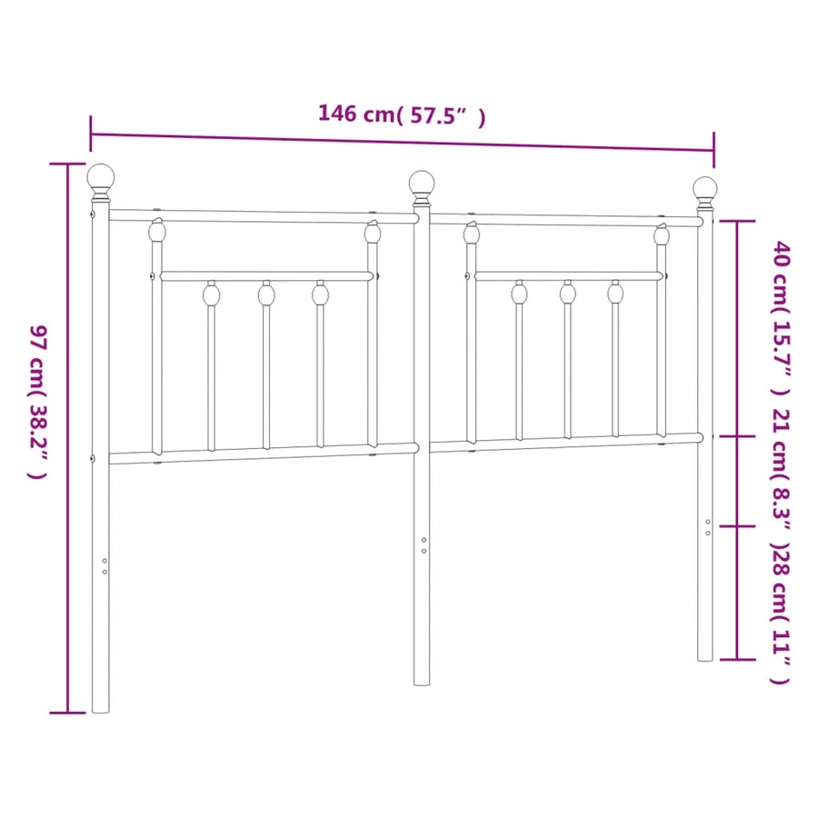 Tête de lit de remplacement métal blanc 140 cm - 7