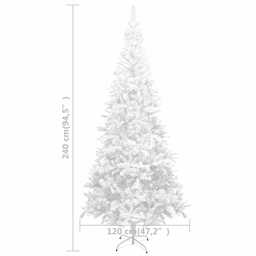 Arbre de Noël artificiel pré-éclairé et boules L 240 cm blanc - 15