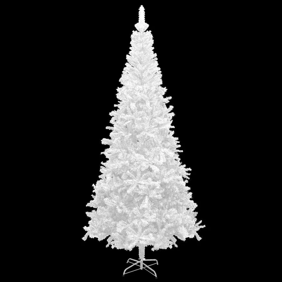 Arbre de Noël artificiel pré-éclairé et boules L 240 cm blanc - 2