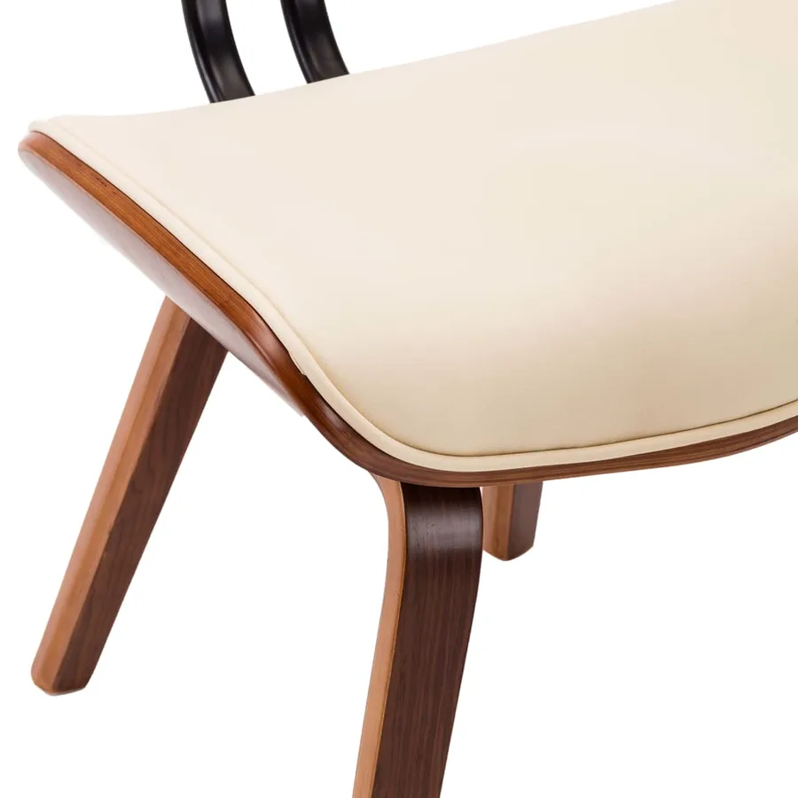 Chaises à manger lot de 2 crème bois courbé et similicuir - 7