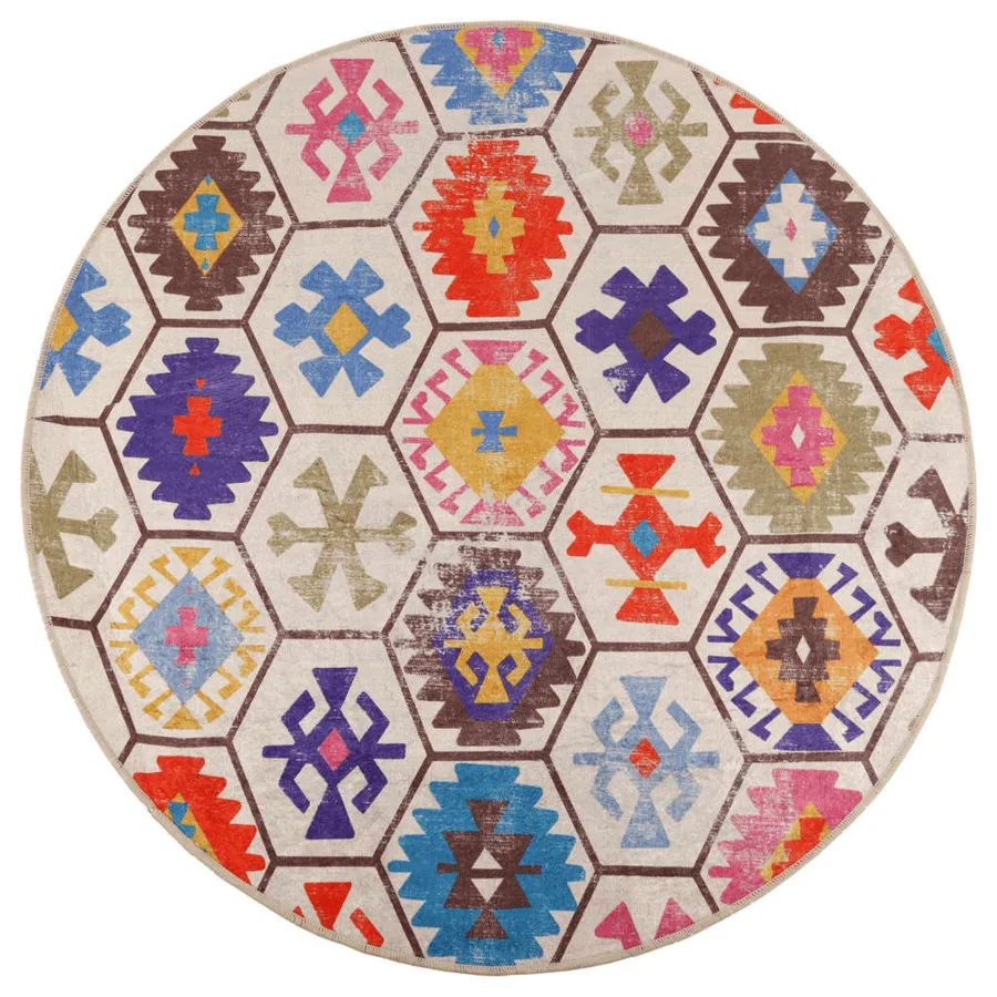 Tapis lavable multicolore Ø 120 cm - 2