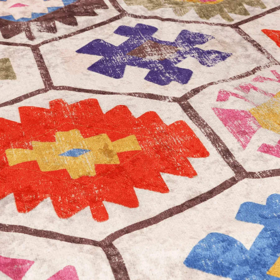 Tapis lavable multicolore Ø 120 cm - 5