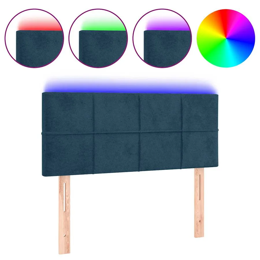 Tête de lit à LED Bleu foncé 80x5x78/88 cm Velours - 2