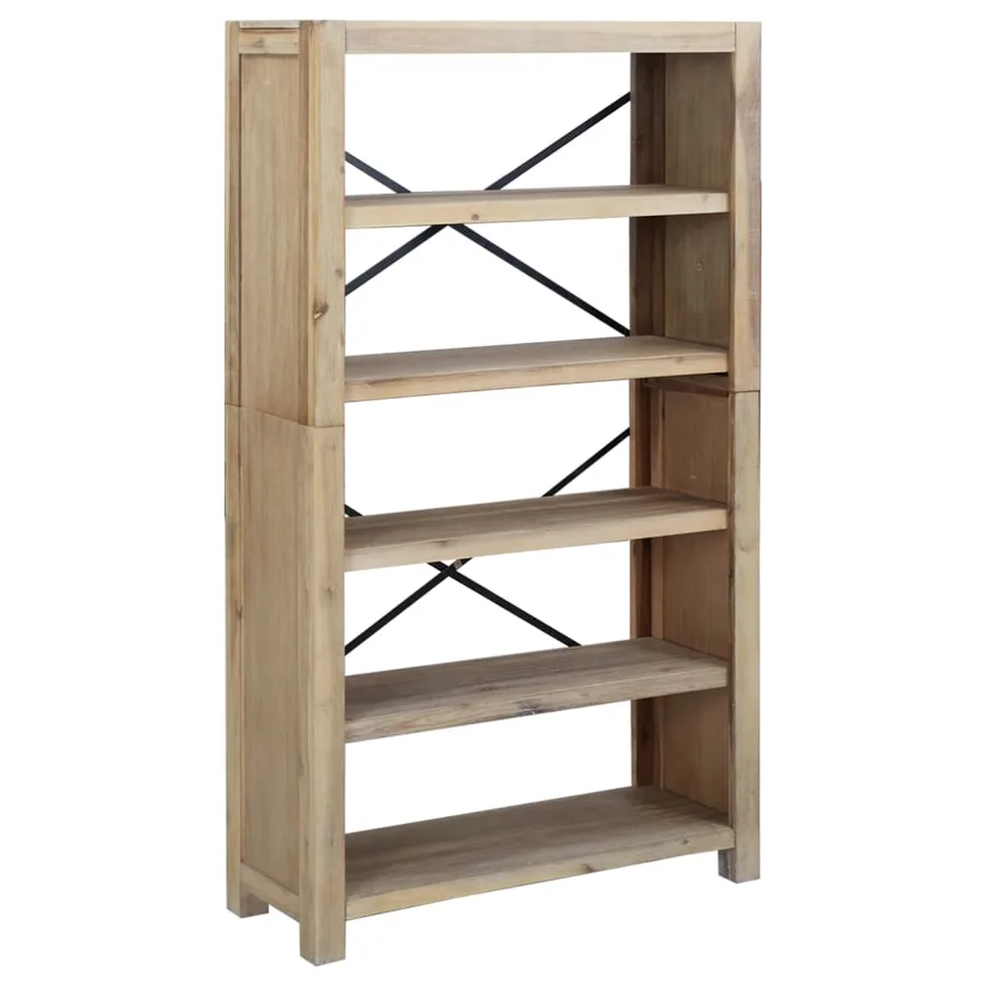 Bibliothèque 5 niveaux 80x30x140 cm Bois solide d'acacia - 2