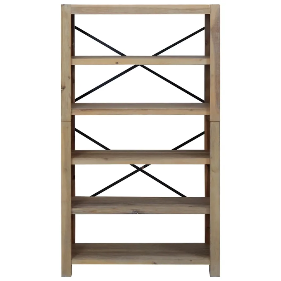 Bibliothèque 5 niveaux 80x30x140 cm Bois solide d'acacia - 3