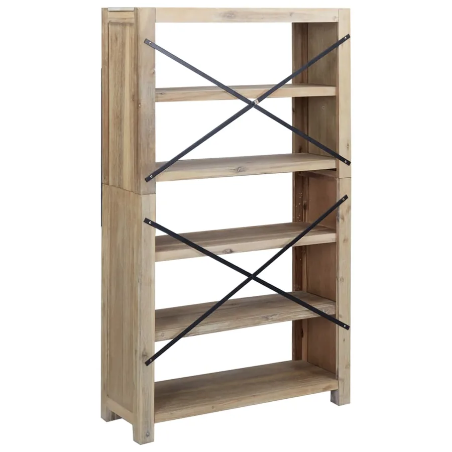 Bibliothèque 5 niveaux 80x30x140 cm Bois solide d'acacia - 5