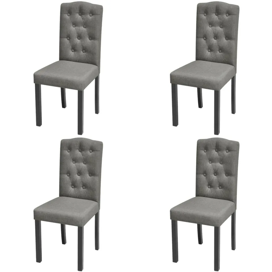 Chaises à manger lot de 4 gris tissu