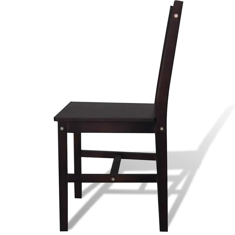 Chaises à manger lot de 2 marron foncé pinède - 2