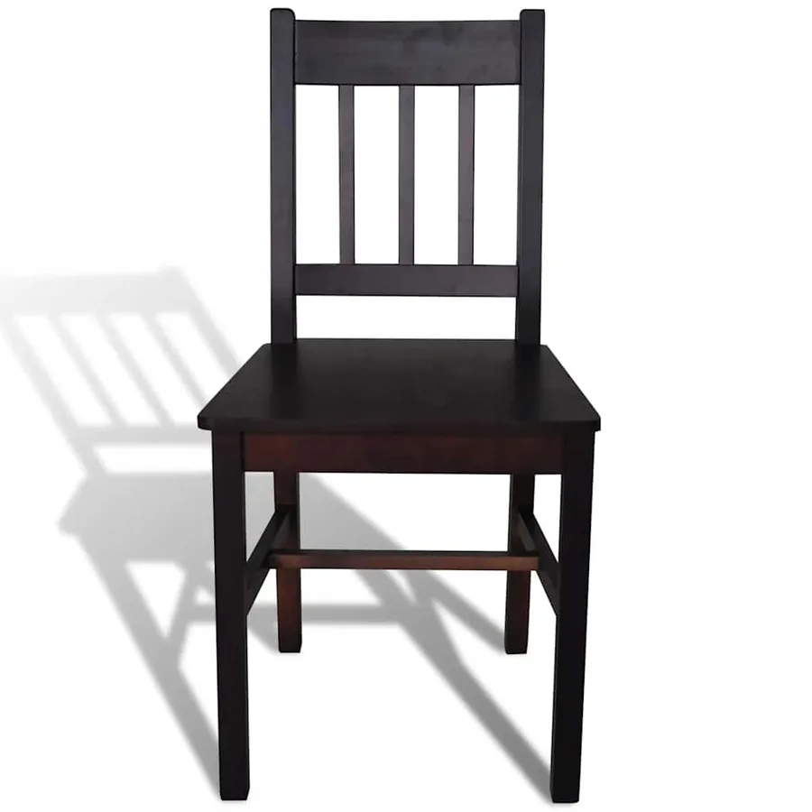 Chaises à manger lot de 2 marron foncé pinède - 3