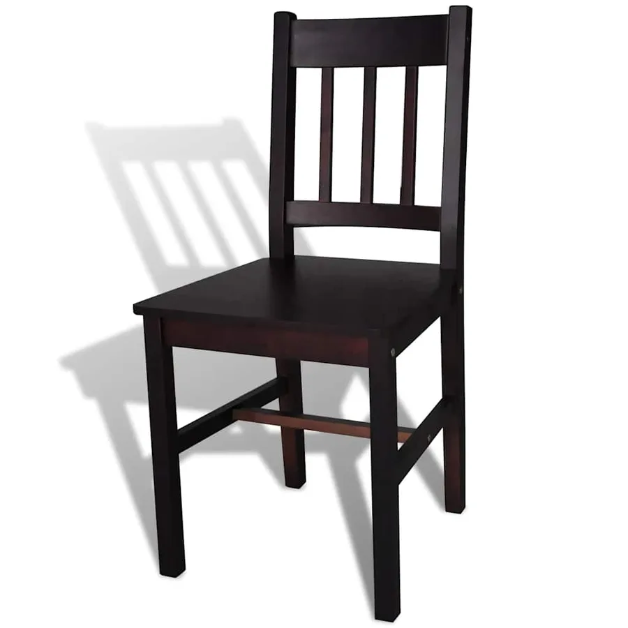 Chaises à manger lot de 2 marron foncé pinède - 4