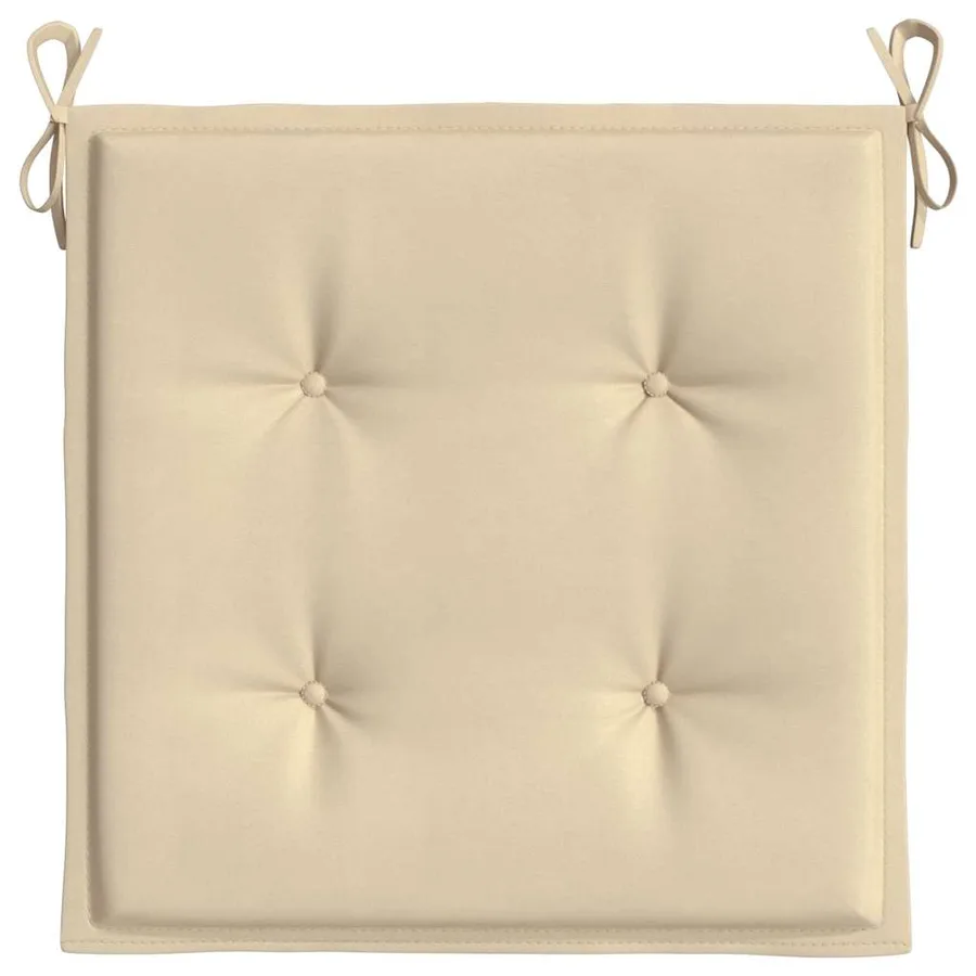 Coussins de chaise jardin lot de 6 beige 40x40x4cm tissu oxford - 6
