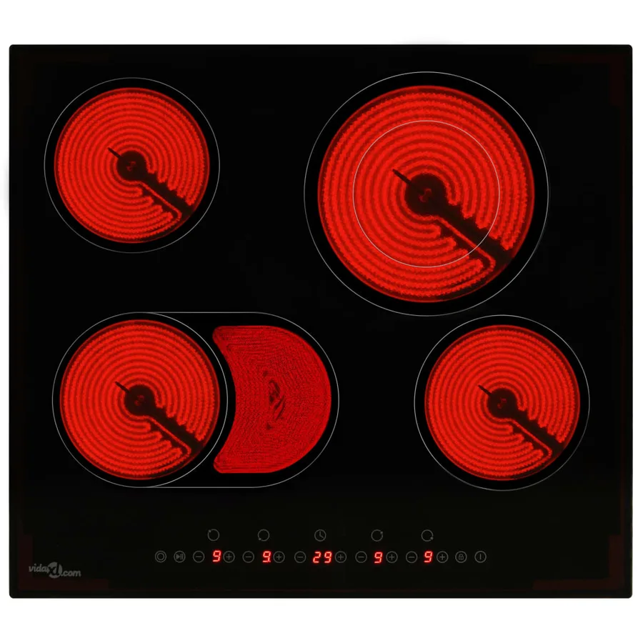 Plaque de cuisson Céramique 4 brûleurs Contrôle tactile 6600 W - 3