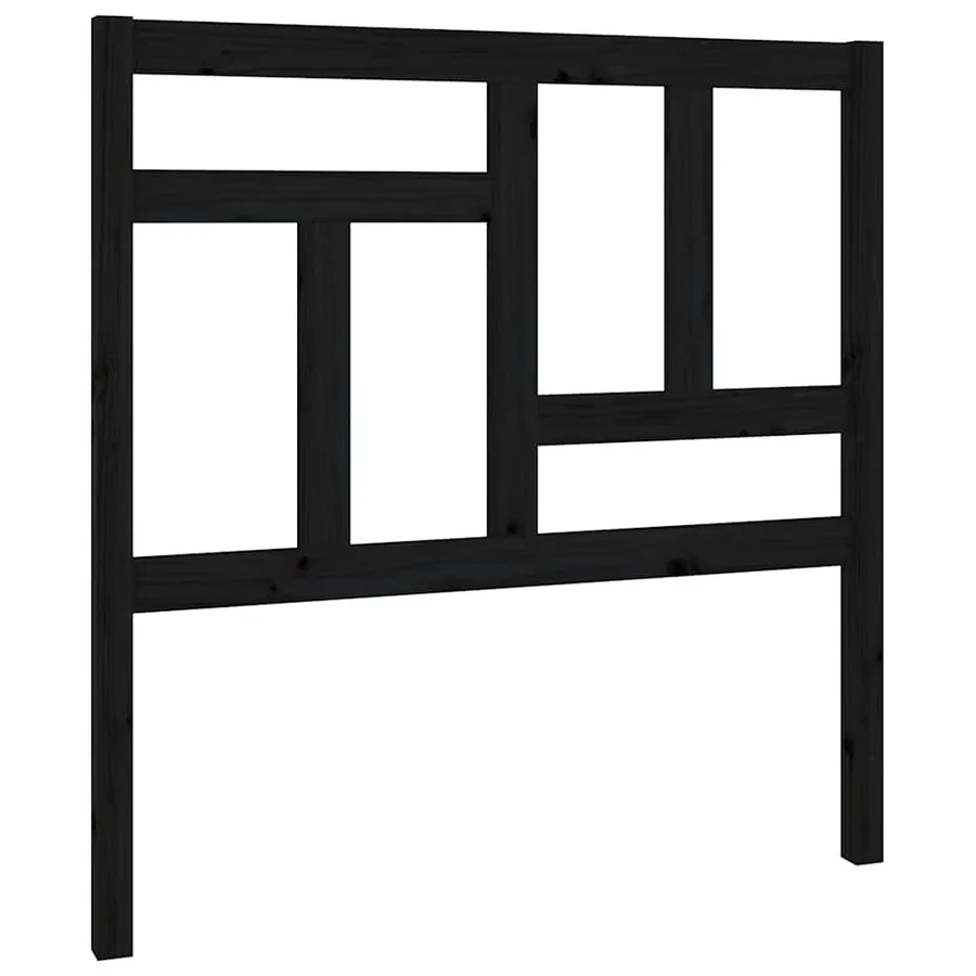 Tête de lit Noir 95,5x4x100 cm Bois massif de pin - 2