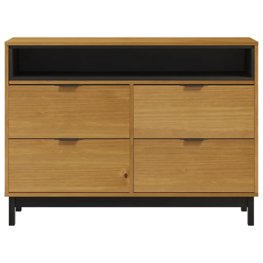 Commode FLAM 110x40x80 cm bois de pin massif - 5