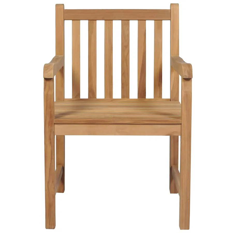 Chaises de jardin lot de 4 avec coussins anthracite Teck solide - 3