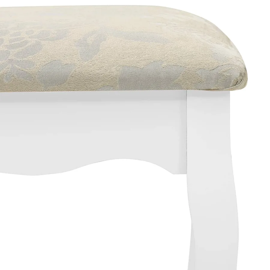 Ensemble de coiffeuse avec tabouret Blanc 75x69x140cm Paulownia - 10
