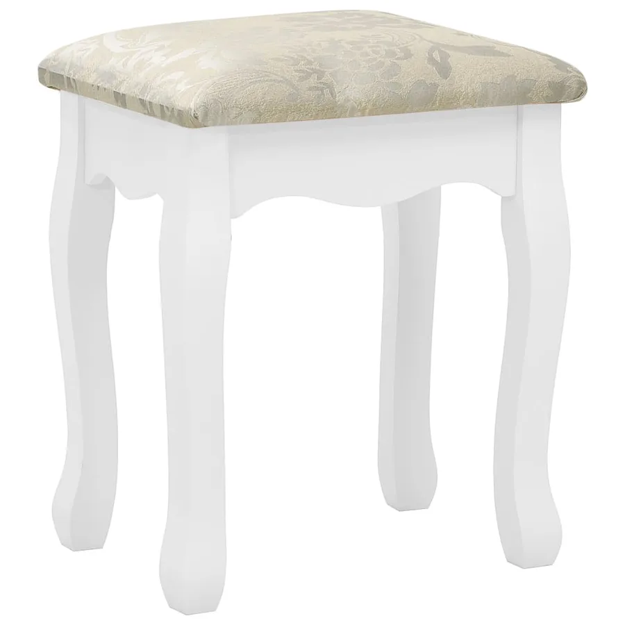 Ensemble de coiffeuse avec tabouret Blanc 75x69x140cm Paulownia - 9
