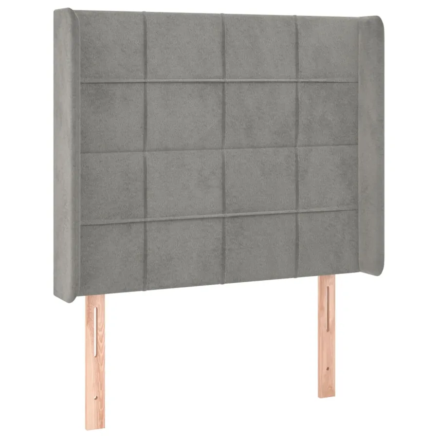 Tête de lit à LED Gris clair 103x16x118/128 cm Velours - 3