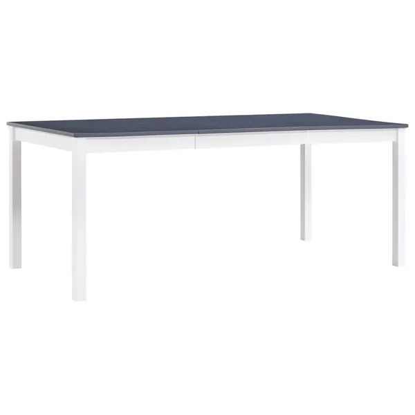 Table à manger Blanc et gris 180x90x73 cm Bois de pin