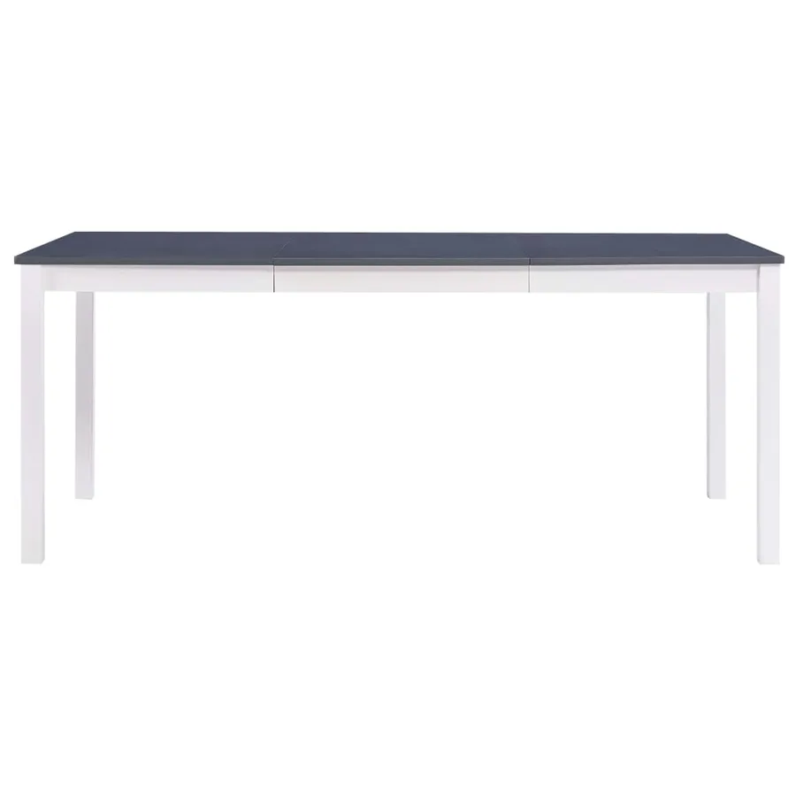 Table à manger Blanc et gris 180x90x73 cm Bois de pin - 2