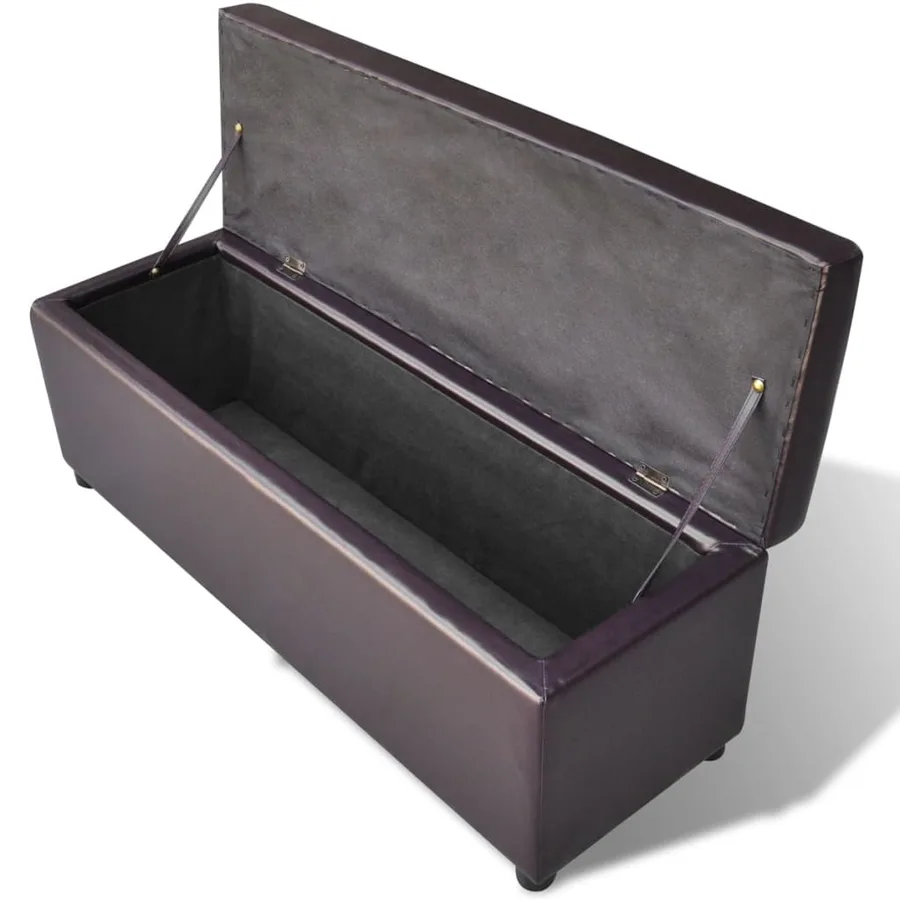Banc long de rangement bois marron - 2