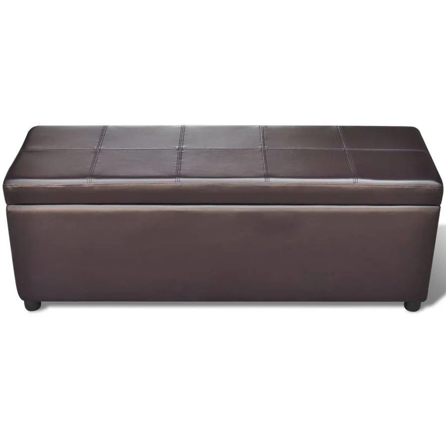 Banc long de rangement bois marron - 3