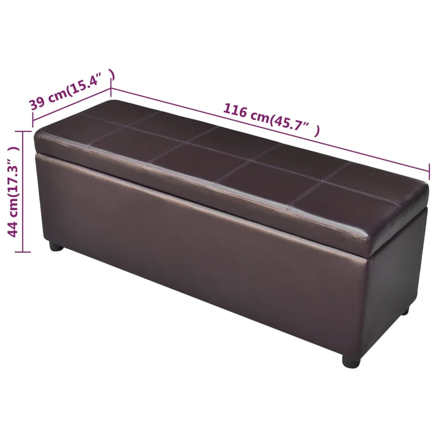 Banc long de rangement bois marron - 6