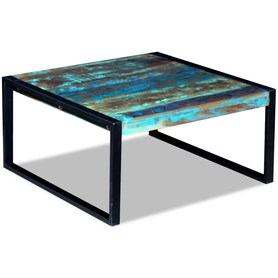 Table basse Bois de récupération massif 80x80x40 cm - 3