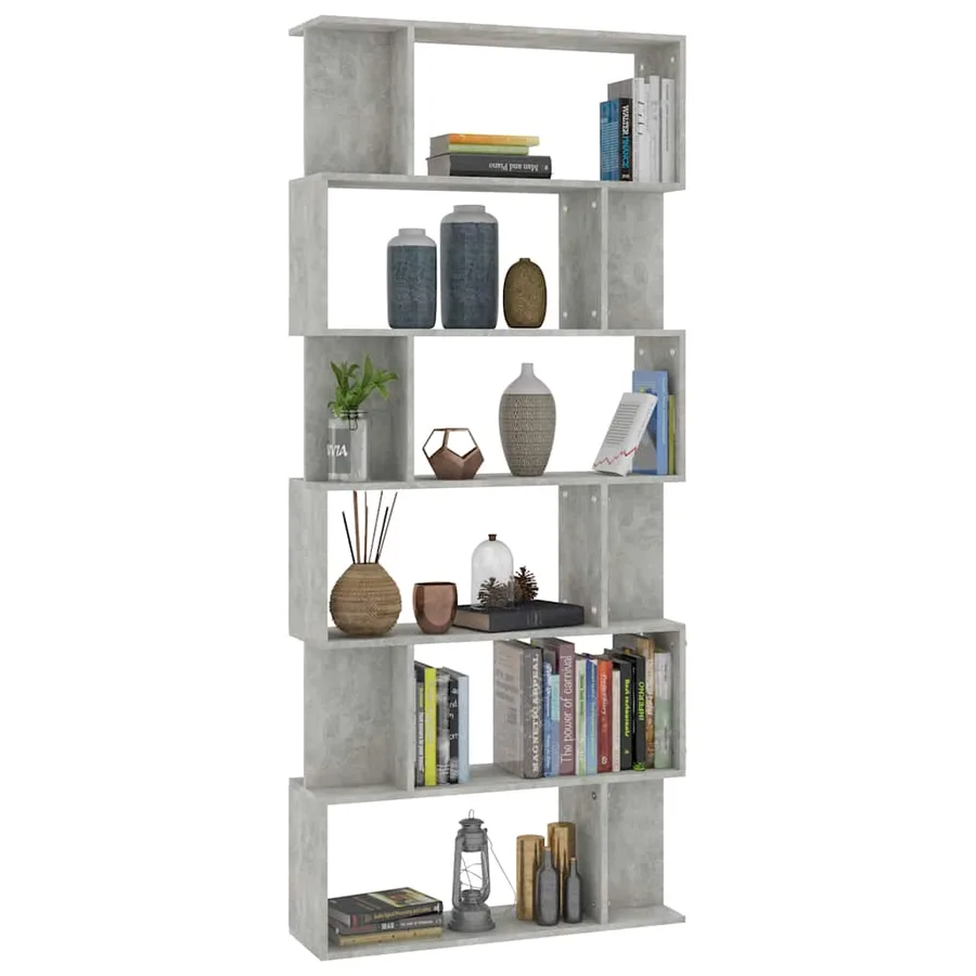Bibliothèque/Séparateur de pièce Gris béton Bois d'ingénierie - 3