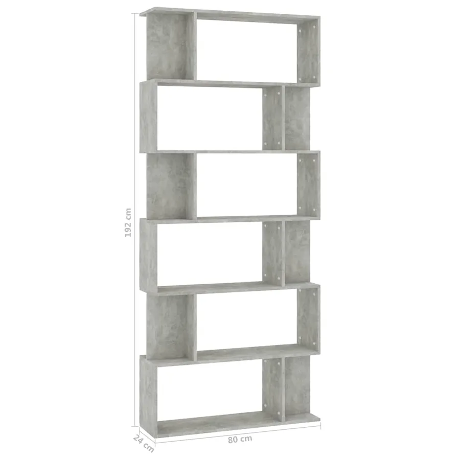 Bibliothèque/Séparateur de pièce Gris béton Bois d'ingénierie - 7