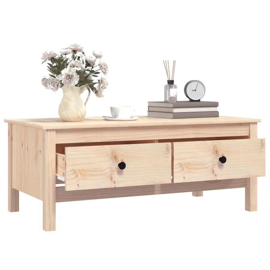 Table basse 100x50x40 cm Bois massif de pin - 5