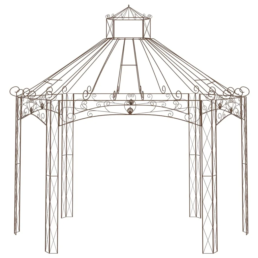 Pavillon de jardin Marron antique 400x258x378 cm Fer - 2