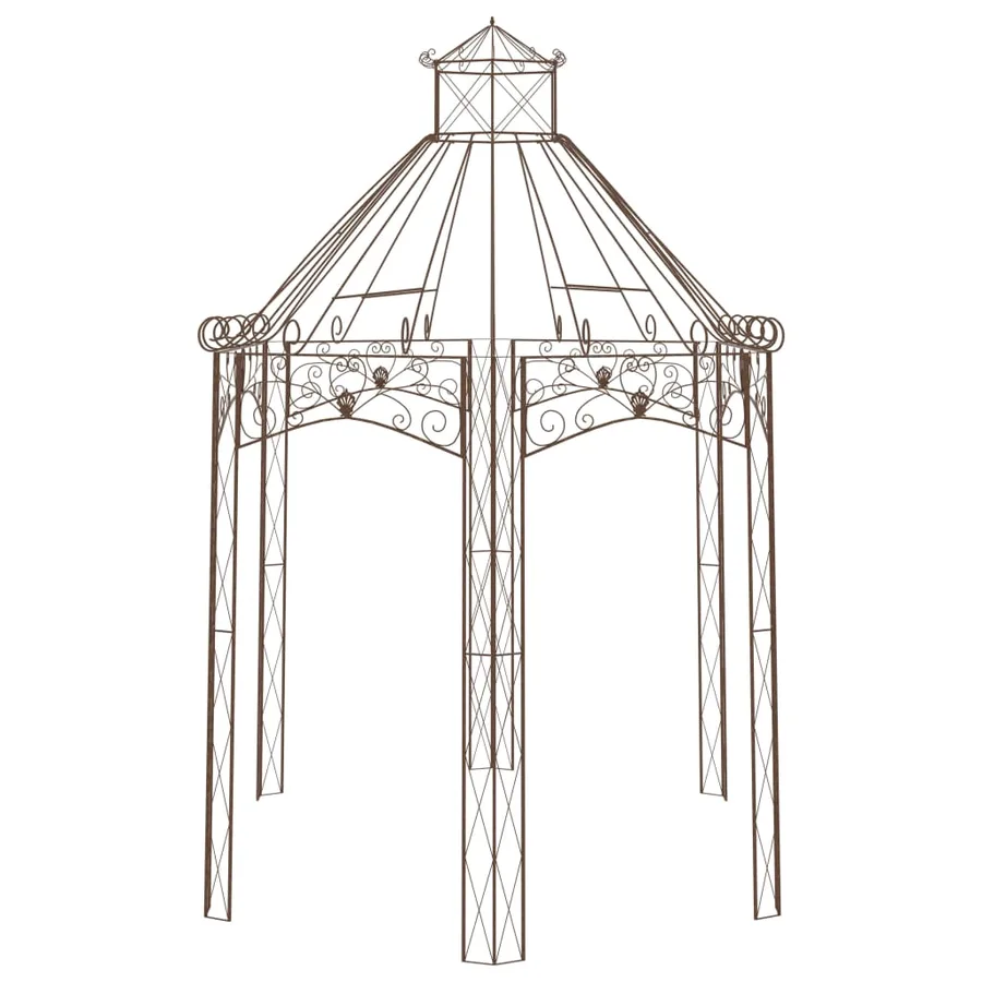 Pavillon de jardin Marron antique 400x258x378 cm Fer - 3