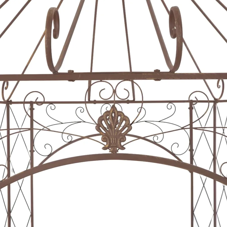 Pavillon de jardin Marron antique 400x258x378 cm Fer - 4