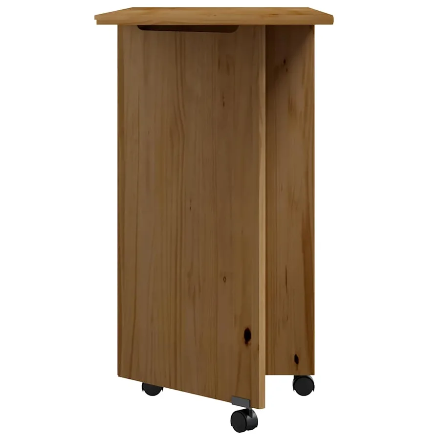 Armoire roulante avec bureau MOSS marron miel bois de pin - 6