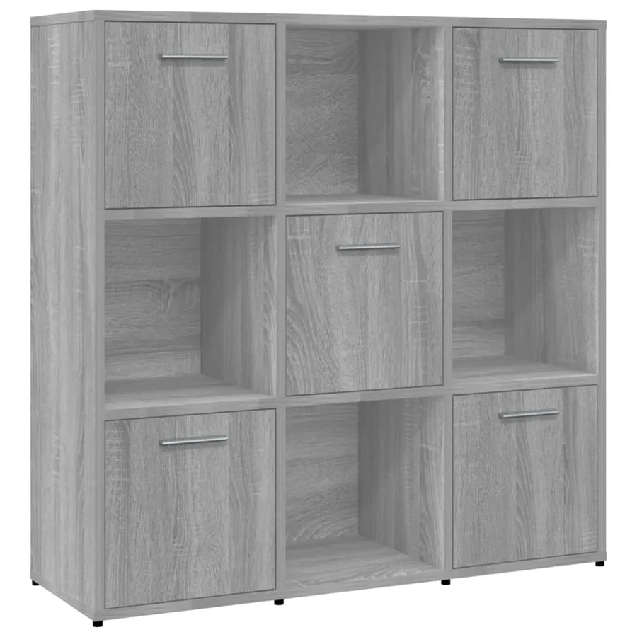 Bibliothèque Sonoma gris 90x30x90 cm Bois d'ingénierie - 2