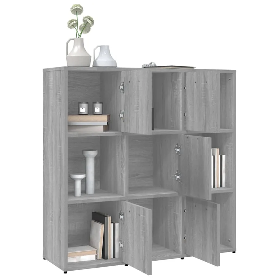 Bibliothèque Sonoma gris 90x30x90 cm Bois d'ingénierie - 4