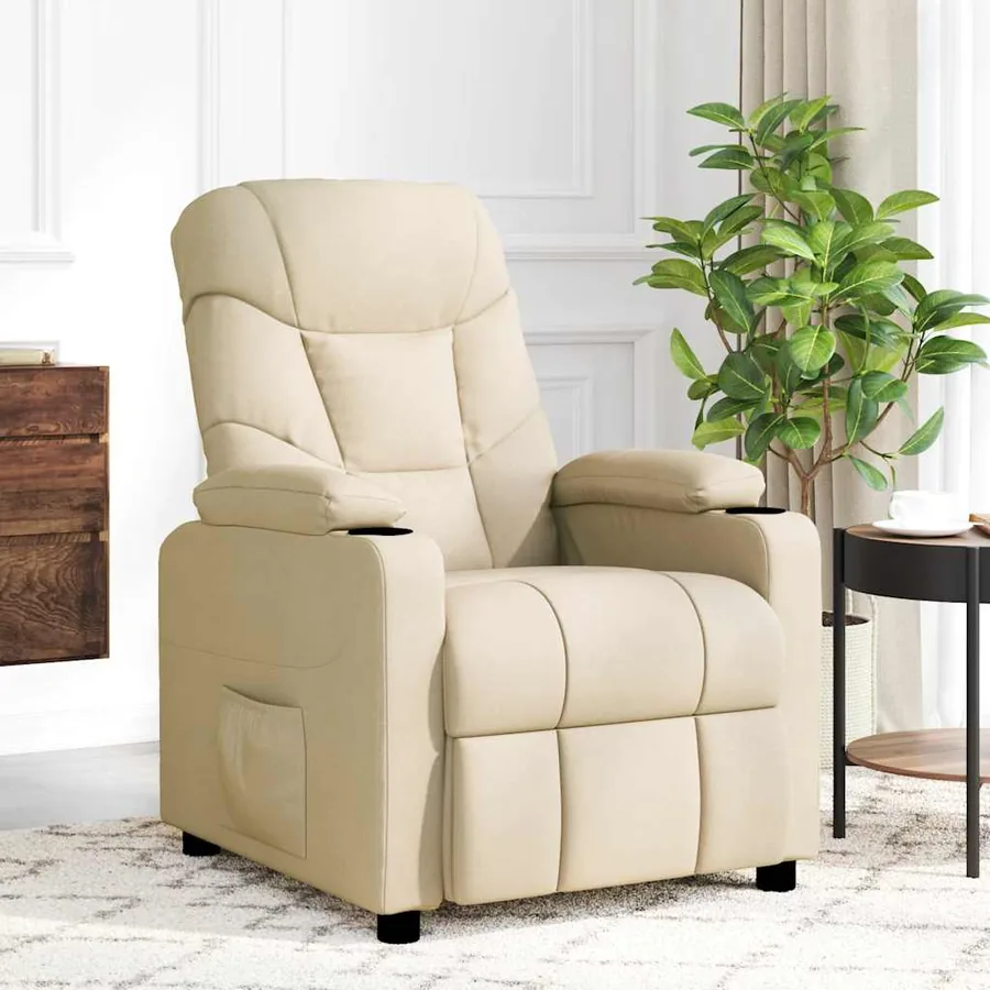Fauteuil de massage Crème Tissu