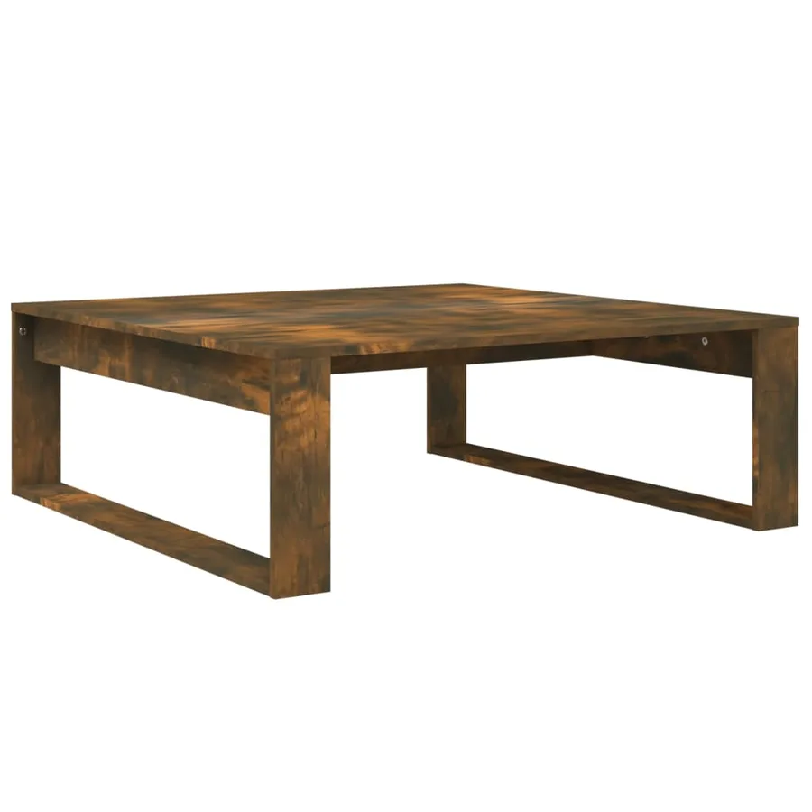 Table basse Chêne fumé 100x100x35 cm Bois d'ingénierie - 2