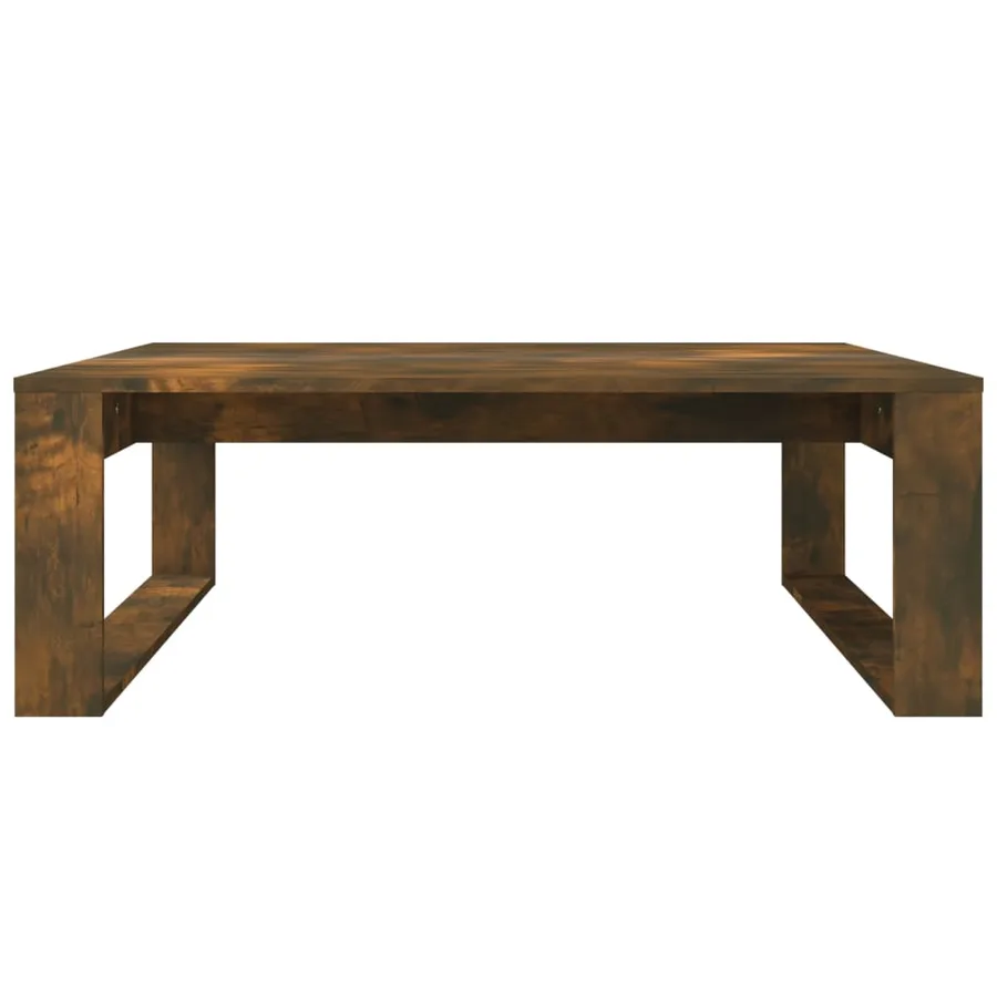 Table basse Chêne fumé 100x100x35 cm Bois d'ingénierie - 4