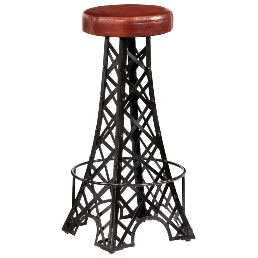 Tabourets de bar lot de 2 cuir véritable - 9